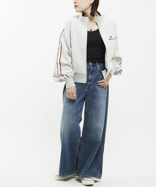 「CONVERSE TOKYO」 ジャージブルゾン FREE ライトグレー レディース_画像5