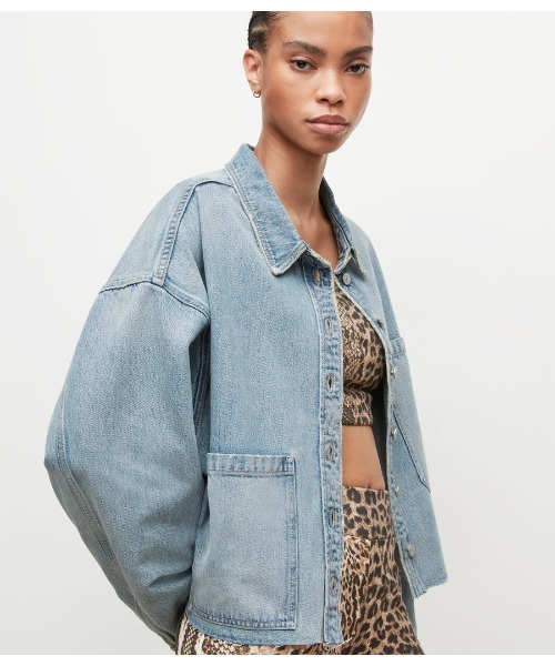 「ALLSAINTS」 デニムジャケット 6 インディゴブルー レディース_画像5