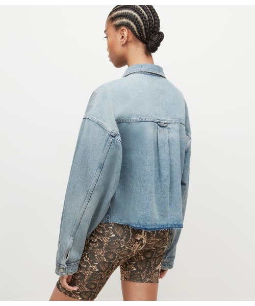 「ALLSAINTS」 デニムジャケット 6 インディゴブルー レディース_画像9