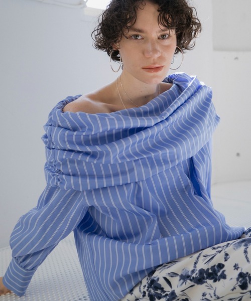 「DOUX ARCHIVES」 長袖ブラウス 38 ブルー レディース_画像8