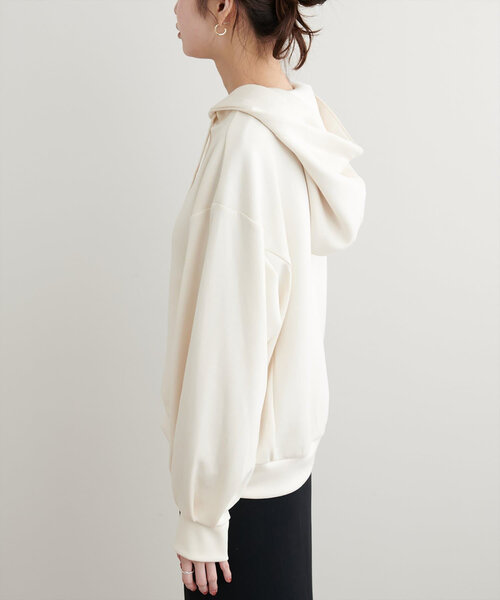 「natural couture」 ジップアップパーカー FREE グレイッシュベージュ レディース_画像8
