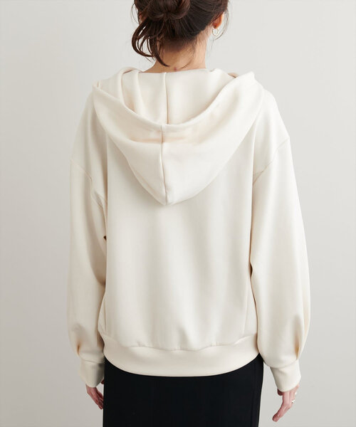 「natural couture」 ジップアップパーカー FREE グレイッシュベージュ レディース_画像9