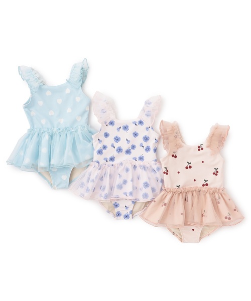 petit main 水着 「SWIM」チュールワンピース水着 キッズ 子供 女の子