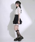 スカート 夏 ビジューボタンハイウエストタック...の詳細画像2