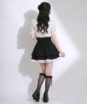 スカート 夏 ビジューボタンハイウエストタック...の詳細画像3