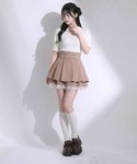 スカート 夏 ビジューボタンハイウエストタック...の詳細画像5