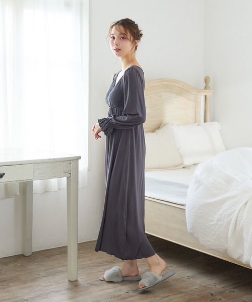 パジャマ ルームウェア 「LAFUKU/ラフク」カシュクールナイトブラ付き