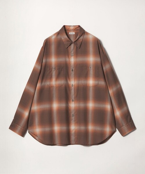 Steven Alan 25AW オンブレーチェックレギュラーカラーネルシャツ STEVEN ALAN（スティーブンアラン） シャツ ウール オンブレ チェック