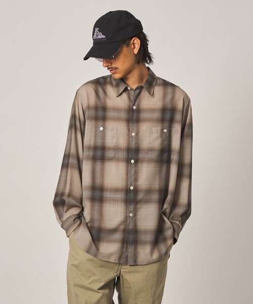 STEVEN ALAN（スティーブンアラン） シャツ ウール オンブレ チェック