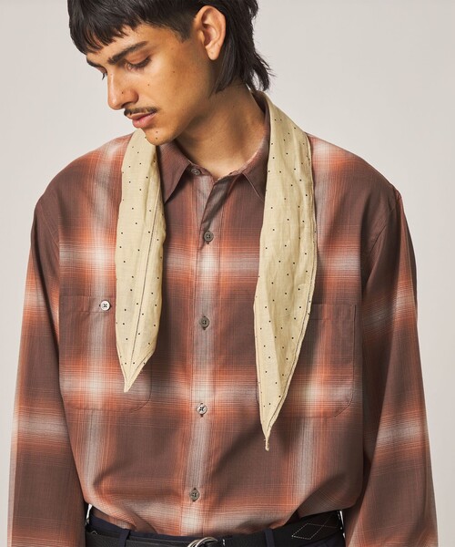 STEVEN ALAN（スティーブンアラン） シャツ ウール オンブレ チェック
