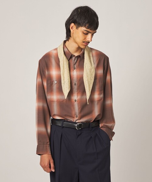 STEVEN ALAN（スティーブンアラン） シャツ ウール オンブレ チェック