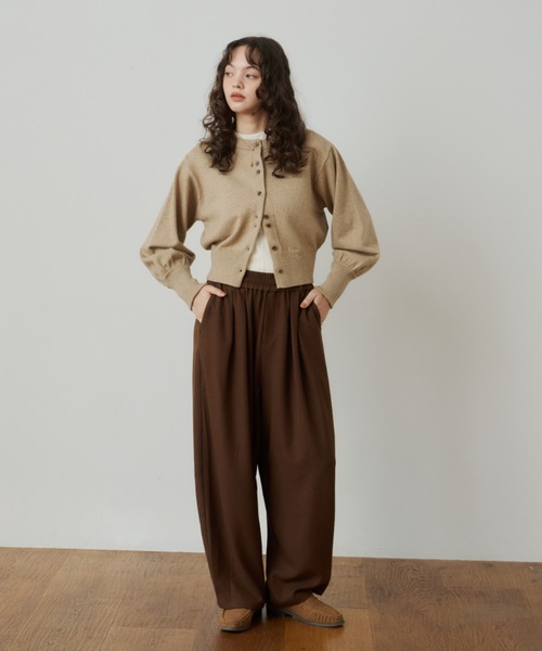OLUN ワイドパンツ スラックス パンツ Double tuck easy pants/ダブル