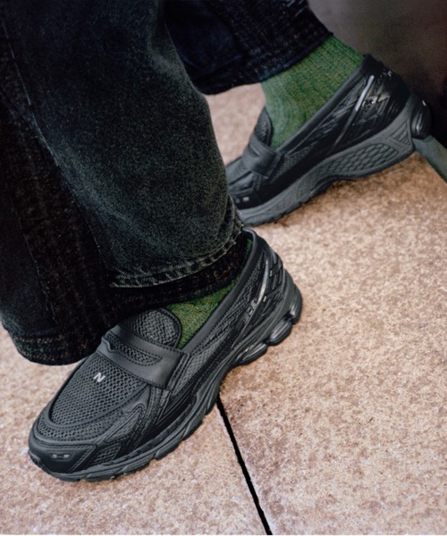 「New Balance」 スリッポン 24.5cm ブラック メンズ_画像9