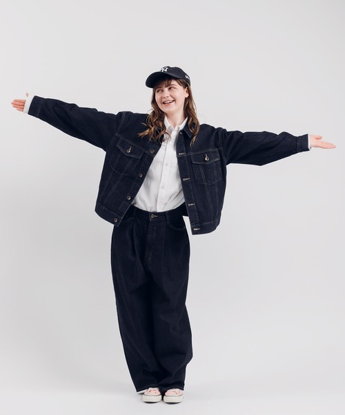 「MUHET」 デニムパンツ X-LARGE ブルー レディース_画像4