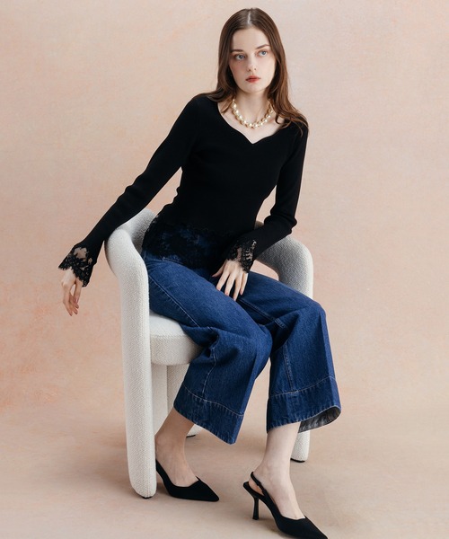 EIMY ISTOIRE（エイミーイストワール） ニット セーター LACE TRIM