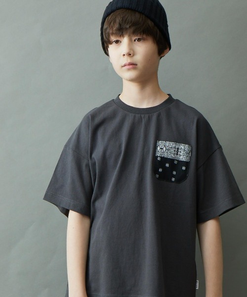 tシャツ Tシャツ USAコットン総柄ポケットオーバーサイズ半袖Tシャツ