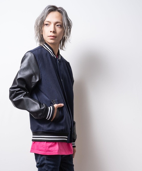 おしゃれスタ スタジャン メルトンスタジアムジャンパー(IR) メンズ