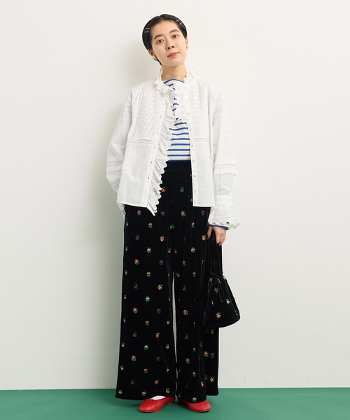 Dot＆Stripes CHILD WOMAN ブラウス シャツ ブロード レース
