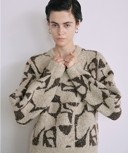 ニット セーター Outline Jacquard Tops（アウトラインジャガードトップス） レディース