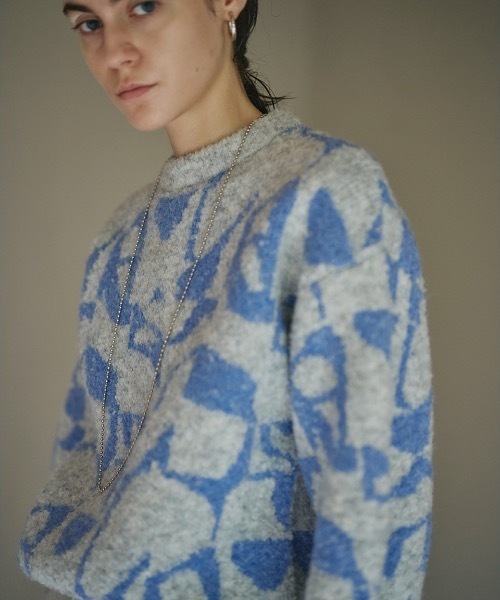 ニット セーター Outline Jacquard Tops（アウトラインジャガードトップス） レディース EMMA LIMBER ニット セーター Outline Jacquard Tops