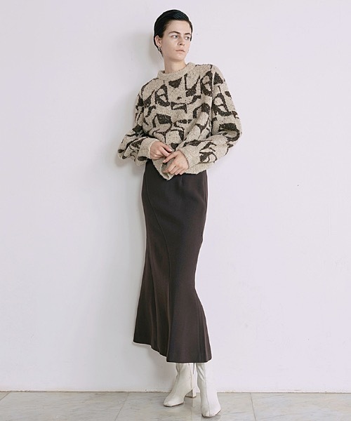 ニット セーター Outline Jacquard Tops（アウトラインジャガードトップス） レディース EMMA LIMBER ニット セーター Outline Jacquard Tops