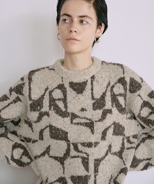 ニット セーター Outline Jacquard Tops（アウトラインジャガードトップス） レディース EMMA LIMBER ニット セーター Outline Jacquard Tops