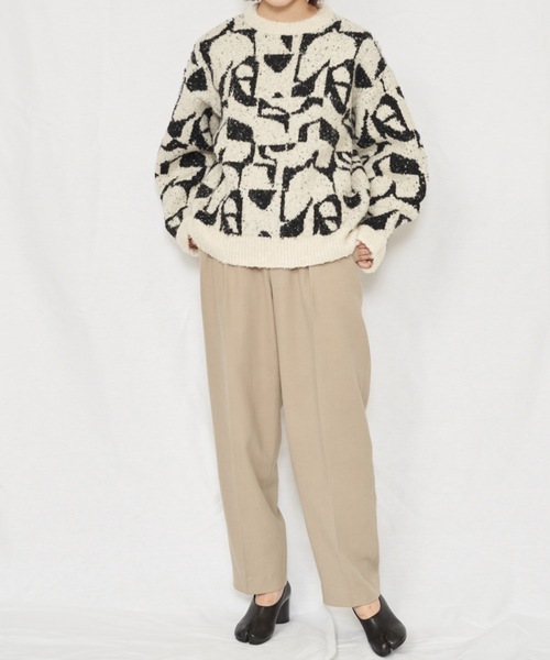ニット セーター Outline Jacquard Tops（アウトラインジャガードトップス） レディース EMMA LIMBER ニット セーター Outline Jacquard Tops