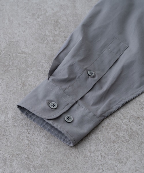BRICK＆SONS シャツ リラックスバックプリーツシャツ「スチール