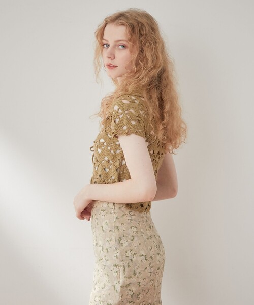 me&me couture ニット セーター フルールクロシェpetitカラー