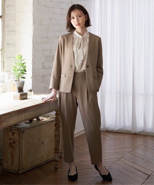 ESICA ベージュ テーラードジャケット セットアップ AOYAMA 【洋服の青山】みんなのスーツ テーラードジャケット