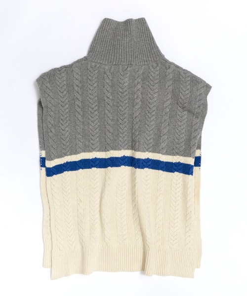 カーディガン Cable Fastener Poncho/ケーブルファスナーポンチョ「MAISON SPECIAL/メゾンスペシャル」 レディース MAISON SPECIAL カーディガン Cable Fastener Poncho/ケーブル