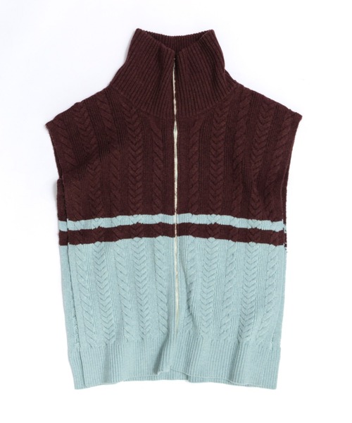 カーディガン Cable Fastener Poncho/ケーブルファスナーポンチョ「MAISON SPECIAL/メゾンスペシャル」 レディース MAISON SPECIAL カーディガン Cable Fastener Poncho/ケーブル