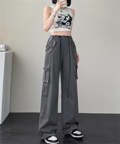 FREE STYLISTS カーゴパンツ 裾ドロストカーゴパンツ レディース