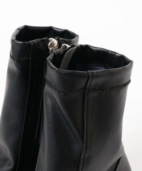Ray BEAMS ストレッチ ショートブーツ ブラック Ray BEAMS ブーツ / ストレッチ ショート レディース : ZOZOTOWN