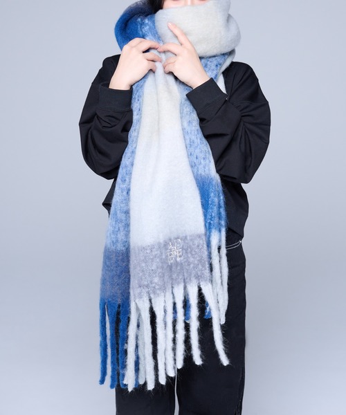 adree（アドリー） マフラー ストール volume fringe check muffler