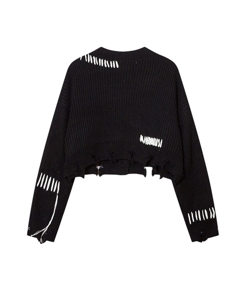 カーディガン 「HOOK」for girls クレイジーステッチショット丈ニットカーディガン レディース セール】【HOOK】for girls クレイジーステッチショット丈ニット