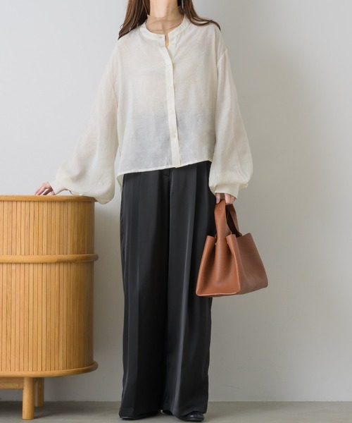 NEUNA スラックス パンツ 「後ろゴムで使いやすい！」2タックワイド  