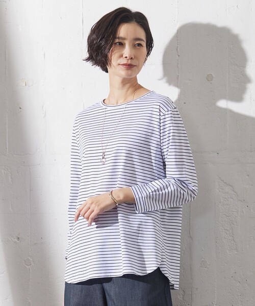 tシャツ 「吸水速乾」ベーシックジャージー ボーダー カットソー レディース
