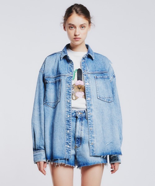 ブラウス シャツ ビッグデニムシャツジャケット レディース DOUBLE STANDARD CLOTHING ブラウス シャツ ビッグデニムシャツ