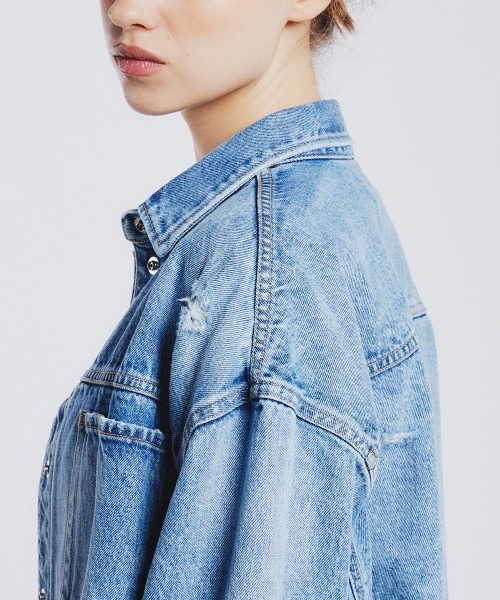 DOUBLE STANDARD CLOTHING ブラウス シャツ ビッグデニムシャツ
