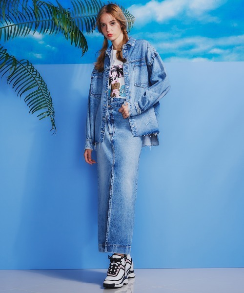 新品本物 DOUBLE ビッグデニムシャツ シャツ ブラウス CLOTHING STANDARD ジャケット・アウター