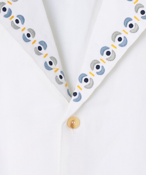 JUPE BY JACKIE ジュップバイジャッキー 刺繍 半袖シャツ リネン jupe by jackie（ジュープバイジャッキー） シャツ 半袖 リネン