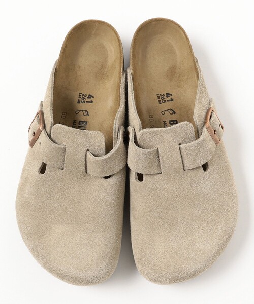 BIRKENSTOCK BOSTON Taupe サンダル 41 Boston Braided Suede Leather Taupe | BIRKENSTOCK