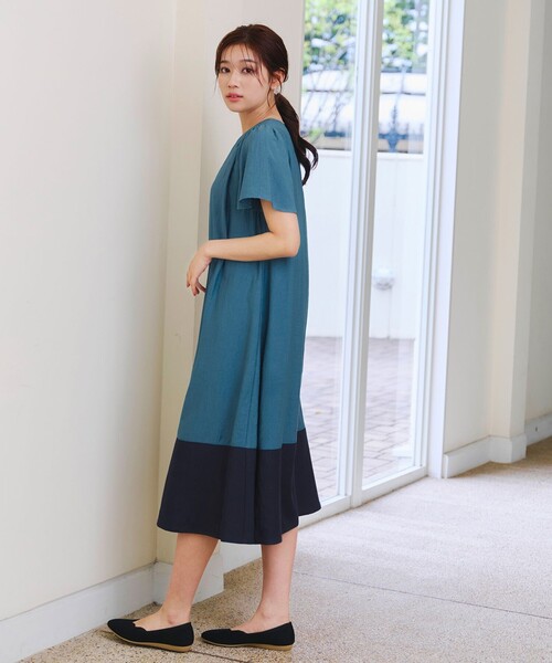 ワンピース　あいすsama Tiaclasse ワンピース 配色Aラインサックワンピース : ZOZOTOWN Yahoo