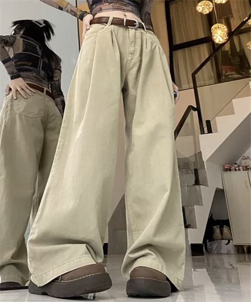 FREE STYLISTS ワイドパンツ ジーンズ デニム デニムパンツ タック