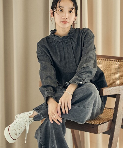 ブラウス シャツ DENIM 2WAY SHIRT レディース セール】DENIM 2WAY SHIRT（シャツ/ブラウス）｜X-girl