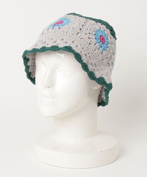 帽子 ハット 「HIKA」カギ編み花柄ニットHAT レディース メンズ