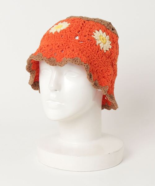 花柄ニット帽 23AW-DSP-HW08 帽子 ハット 「HIKA」カギ編み花柄ニットHAT レディース メンズ