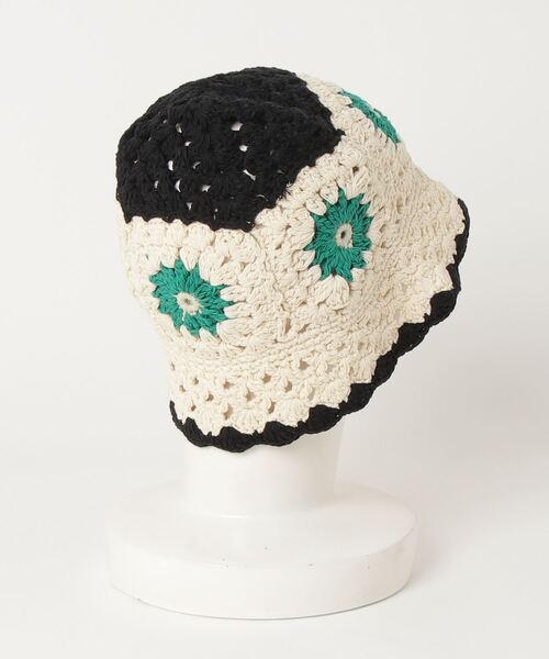 花柄ニット帽 23AW-DSP-HW08 帽子 ハット 「HIKA」カギ編み花柄ニットHAT レディース メンズ