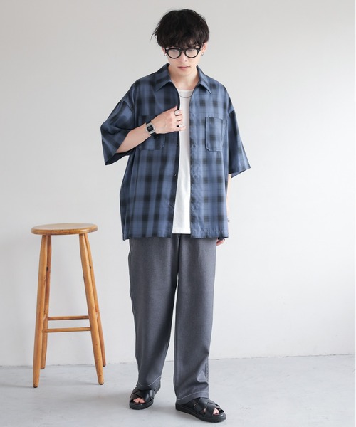 パンツ 19SO 24/7 easy wide slacks 24/7 easy wide stripe slacks – 19SO